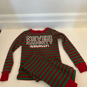 Carters size 5 Christmas pyjama set candy cane striped